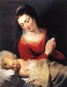 RUBENS, Pieter Pauwel Virgin in Adoration before the Christ Child f Sweden oil painting reproduction